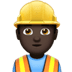 👷🏿‍♂️ man construction worker: dark skin tone display on Apple